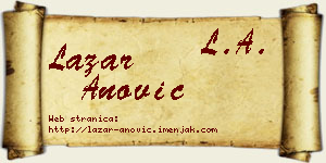 Lazar Anović vizit kartica